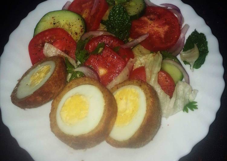 Easiest Way to Prepare Any-night-of-the-week Scotch Eggs and Salad
