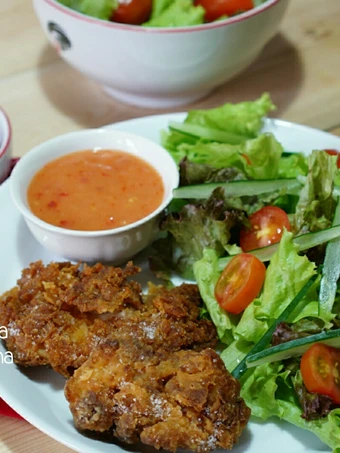 Langkah Mudah untuk Membikin Resep Hot and crispy chicken salad yang Bisa Manjain Lidah Anti Ribet, Bisa Manjain Lidah