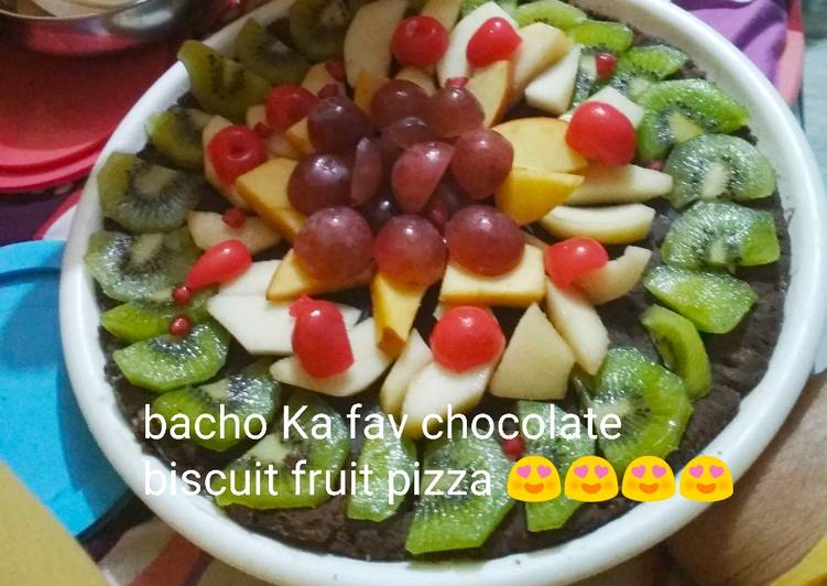 Easiest Way to Make Speedy Chocolate biscuits fruit pizza totally unique