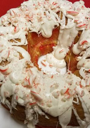 A picture of Candy Cane cake.