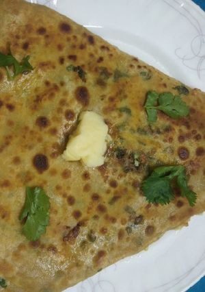 A picture of Egg cheese stuffed paratha.