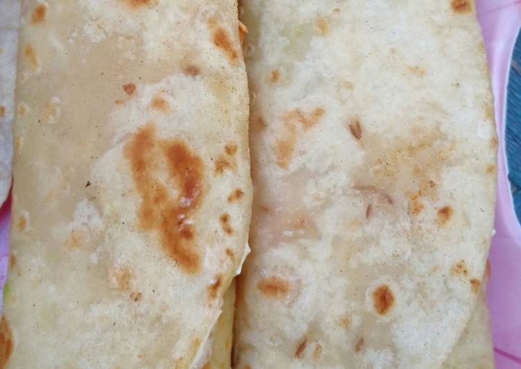 Recipe of Quick Chicken Mayo Paratha rol