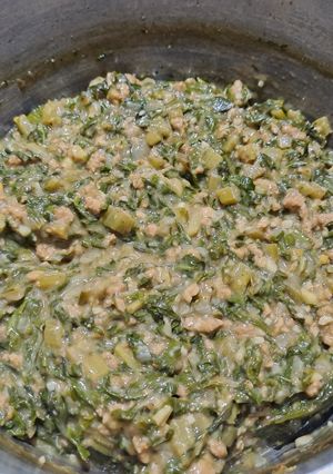 Una foto de Relleno de acelga para pascualina