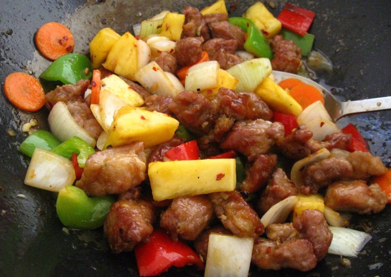 Easy Sweet & Sour Pork Stir Fry(-ish) for 2