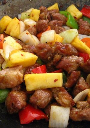 A picture of Easy Sweet & Sour Pork Stir Fry(-ish) for 2.