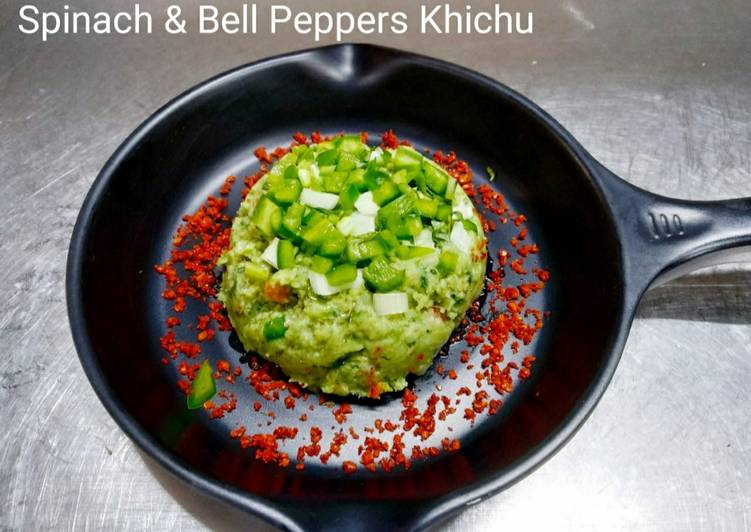 Recipe of Super Quick Homemade Spinach and Bell Pepper Khichu