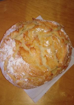 Una foto de Pan blanco redondo casero