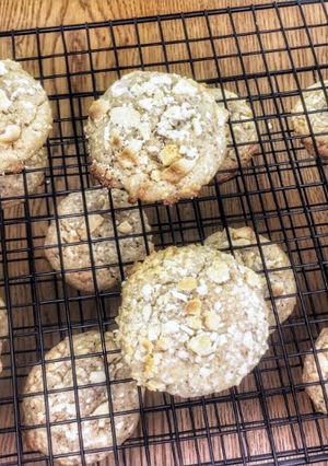 Une photo de Cookies vegan noisette/chocolat blanc