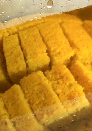 A picture of Coconut Rava Cake.