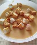 Crema de arroz con calabacín y patatas
