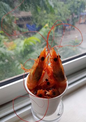 Hình của món Tôm Hấp Bia.