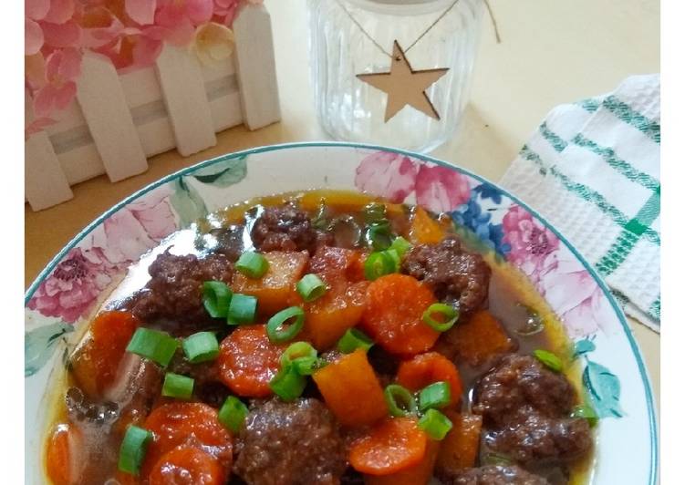 Cara Membuat Semur bola2 daging cincang Anti Gagal