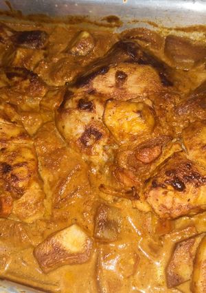 صورة لوصفة دجاج مشوي بالفرن مع خضار 😋