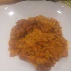 Una foto de Arroz meloso de pollo