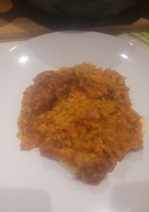 Una foto de Arroz meloso de pollo