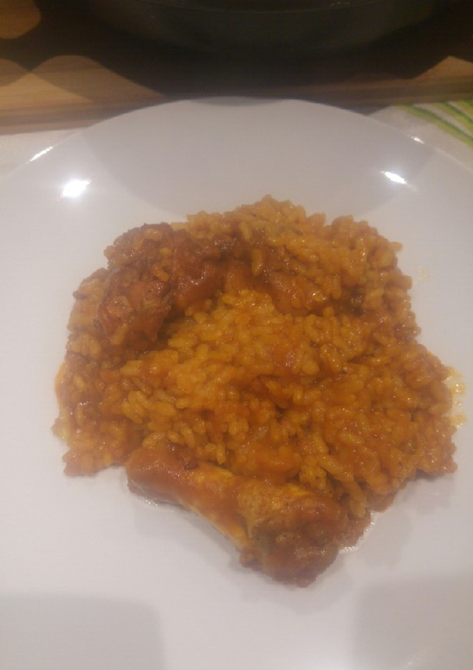 Una foto de Arroz meloso de pollo