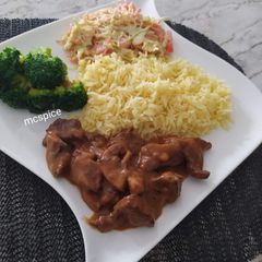 A picture of Beef and mushroon braised stew.
