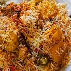 Sindhi biryani A picture of Sindhi biryani.