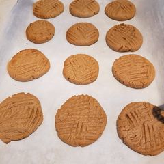 A picture of Keto, THM, Sugar Free Peanut Butter Cookies.