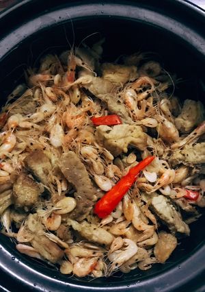 Hình của món Thịt rang tép.
