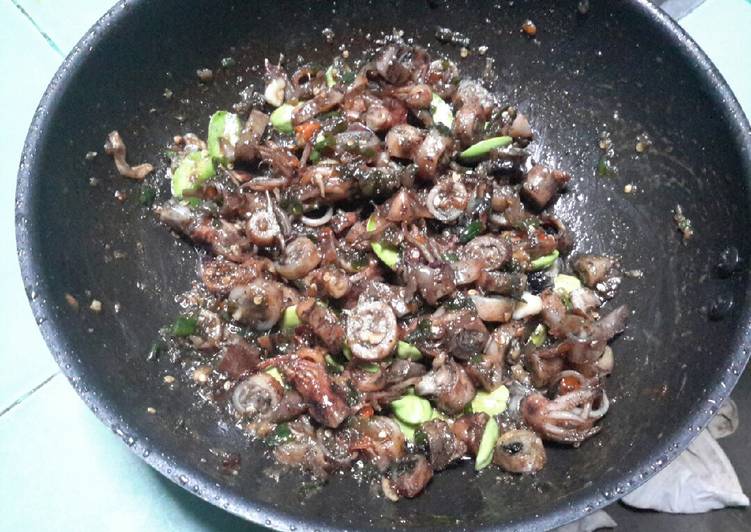 Resep Cumi kering sambel cabe ijo pete, Sempurna