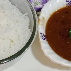 A picture of Rajma with Rice.