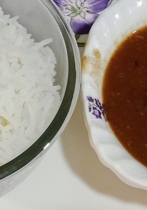 A picture of Rajma with Rice.
