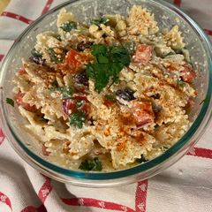 A picture of Chef Miguel’s Creamy Spicy Mexican Pasta Salad.