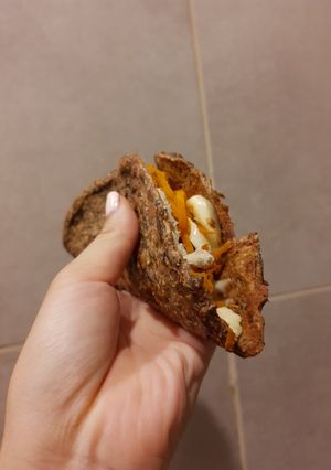 Una foto de Masa de taquitos de harina de garbanzo y remolacha