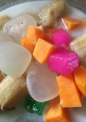 Foto resep Kolak warna warni simple 😂