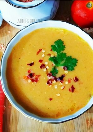 A picture of Red lentil soup.