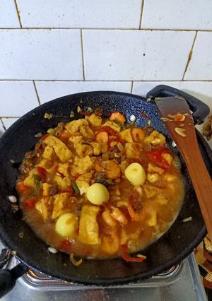 Foto resep Oseng campur kerang,udang,telur puyuh,tahu,tempe