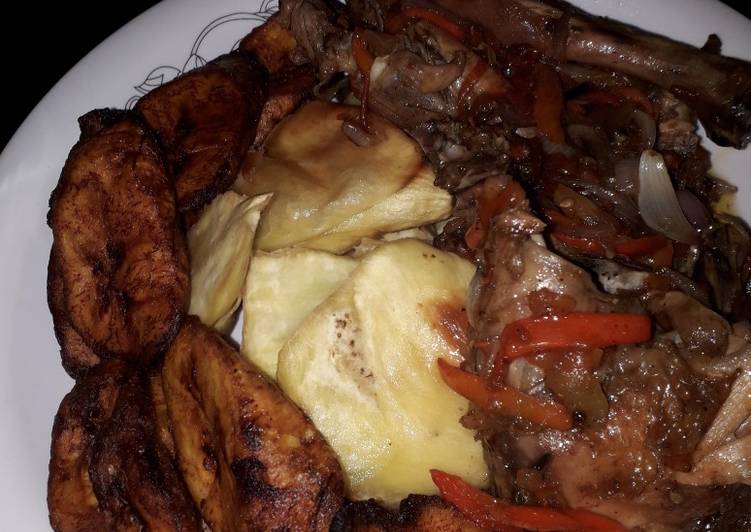 How to Prepare 2020 Sweet potato, plantain nd grilled chicken sauce