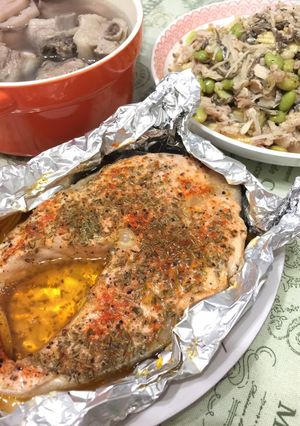 清蒸迷迭香鮭魚排 的食譜成品照片