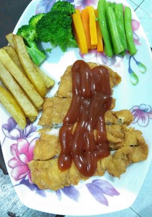 Foto resep Chicken steak with BBQ sauce