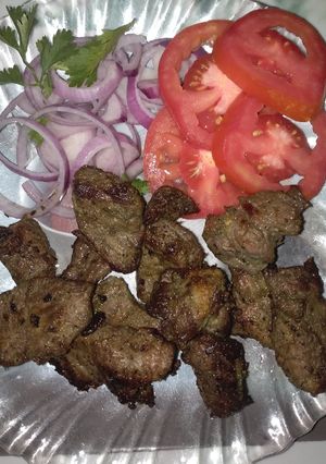 A picture of Pan fried chunks pepper steak.
