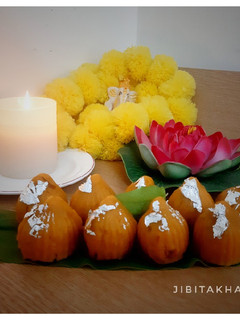A picture of Sweet Potato Ukadiche Modak with B/Gourd, Coconut & nuts filling.