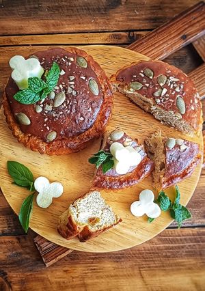 عکسی از دستور نان ارده و خرما پروتئینی✨
