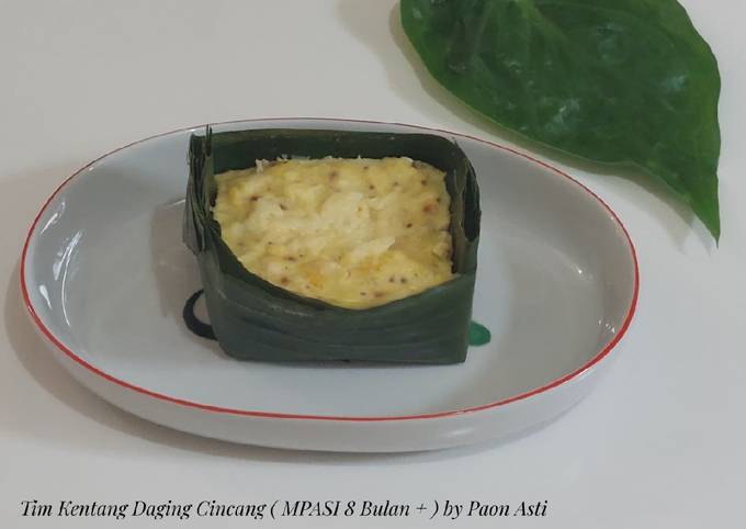 Cara bikin Tim Kentang Daging Cincang (MPASI 8 Bulan +) Cara bikin Tim Kentang Daging Cincang (MPASI 8 Bulan +)