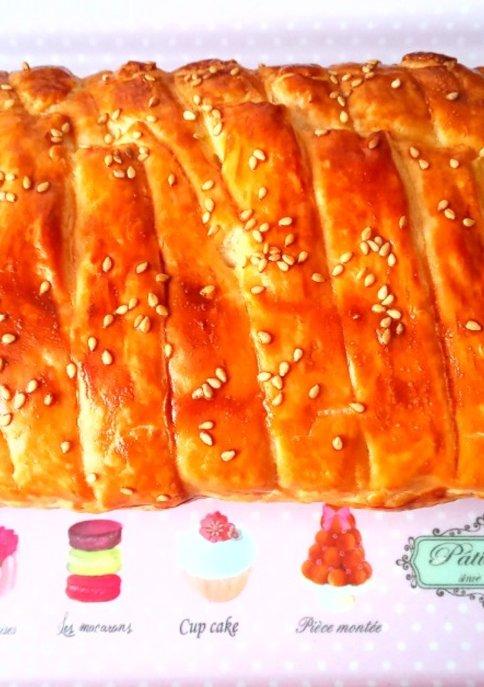 Una foto de Trenza de jamón y queso