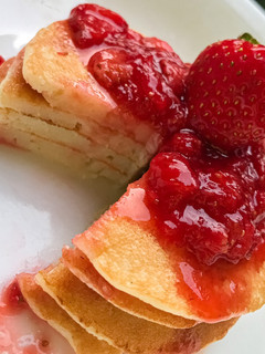 Foto resep Classic Pancake with Homemade Strawberry Jam