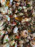 Ceviche de camarón y esmedregal