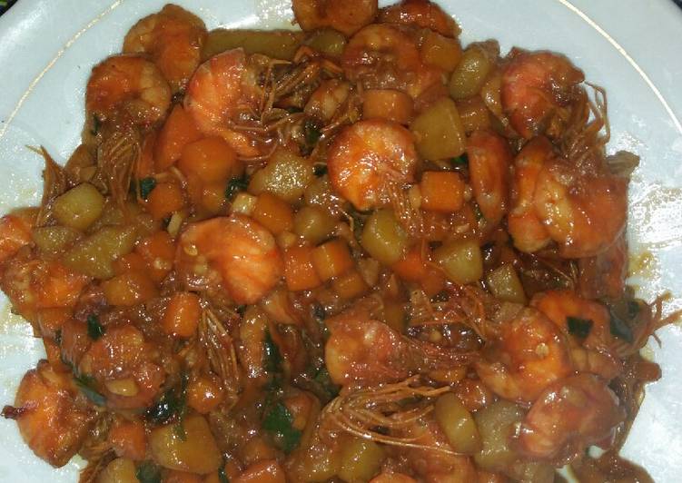 Udang tumis pedas manis ala ibu mahdi