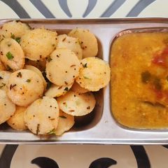 A picture of Soya flour mini idlis.