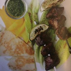 A picture of Steak Kebabs With Quesadillas.