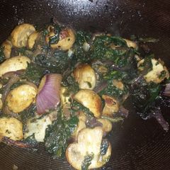 A picture of Spinach and Mushrooms.