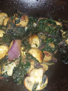 A picture of Spinach and Mushrooms.