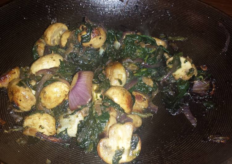 Step-by-Step Guide to Prepare Any-night-of-the-week Spinach and Mushrooms