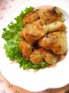 A picture of Pan-fried Chicken with Consommé Breadcrumbs.