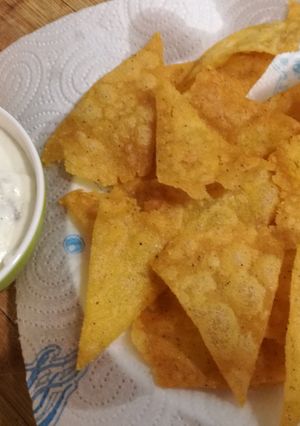 Foto principal de Nachos con crema de queso de cabra